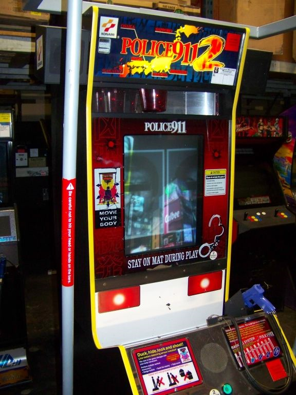 KONAMI POLICE 911 2 Arcade Game Yellow Floor Pad WORKS GREAT